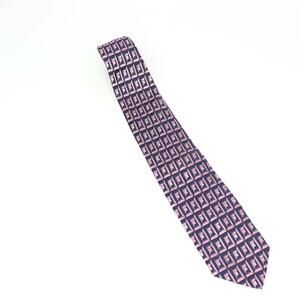 George Mens Necktie Blue Pink Geometric Classic